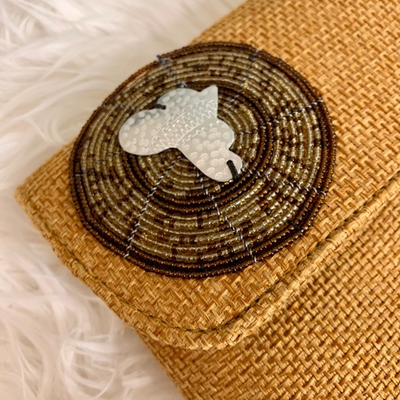 Mustard Yellow Canvas Clutch from Uganda - Picture 3 of 4